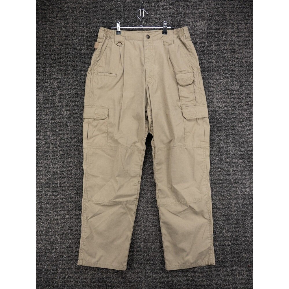 5.11 Tactical Pants Mens 34x32 Actual 31x31 Beige Elastic Waist Ripstop Cargo